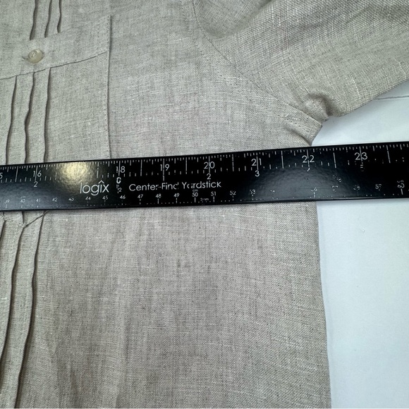 Cubavera Shirt Men Medium Off White 100%‎ Linen Classic Solid Relax Beach Summer - Picture 10 of 14